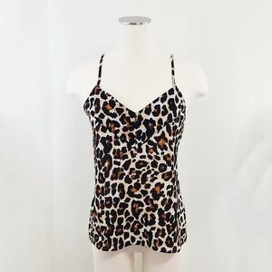 Veronica M. Leopard print cami tank top  brown black size small
